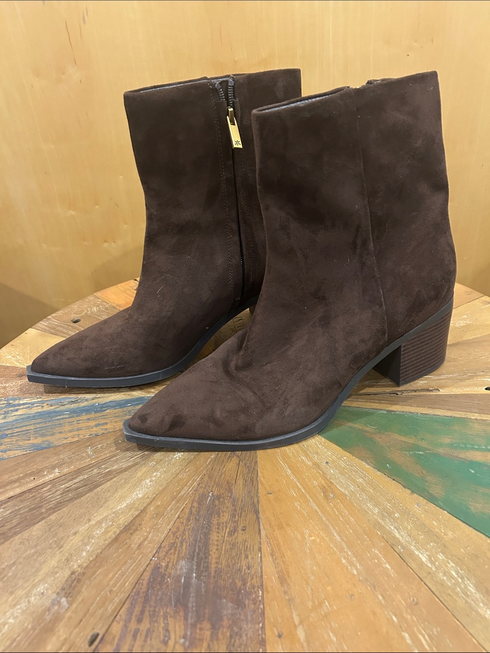 Splendid Brown Suede Pointed Toe Ankle Booties